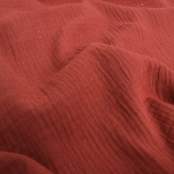 Double Gaze Pailletée Terracotta Argent - Maison Klem