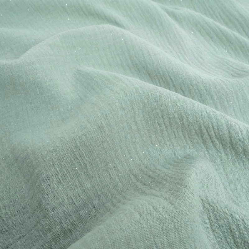 Double Gaze Pailletée Vert Tendre Argent - Maison Klem