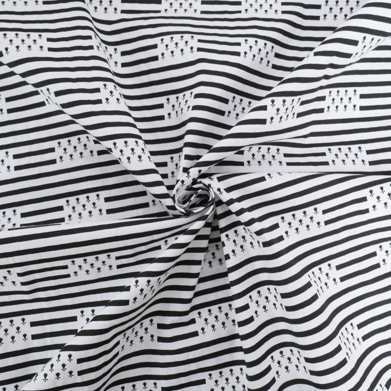 Coton Imprimé Bretagne Drapeau Breton Rayures - Maison Klem