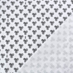 Coton Imprimé Bretagne Triskèle Fond Blanc - Maison Klem