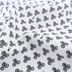 Coton Imprimé Bretagne Triskèle Fond Blanc - Maison Klem