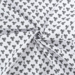 Coton Imprimé Bretagne Triskèle Fond Blanc - Maison Klem