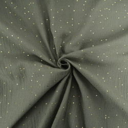 Double Gaze Pois Dorés Army - Maison Klem