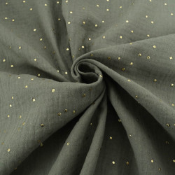 Double Gaze Pois Dorés Army - Maison Klem