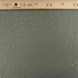 Double Gaze Pois Dorés Army - Maison Klem