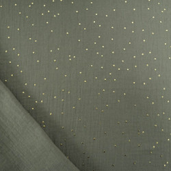 Double Gaze Pois Dorés Army - Maison Klem