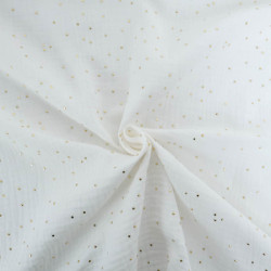 Double Gaze Pois Dorés Blanc Cassé - Maison Klem