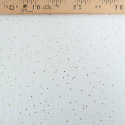 Double Gaze Pois Dorés Blanc Cassé - Maison Klem