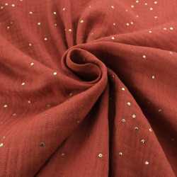 Double Gaze Pois Dorés Terracotta - Maison Klem