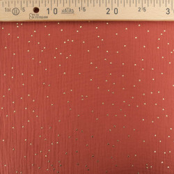 Double Gaze Pois Dorés Terracotta - Maison Klem