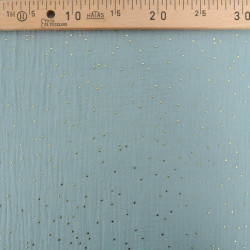 Double Gaze Pois Dorés Océan - Maison Klem