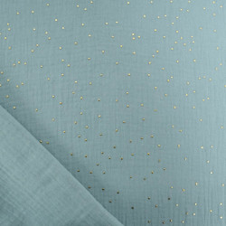 Double Gaze Pois Dorés Océan - Maison Klem