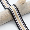 Sangle Coton 30mm Rayures Noir Rose Beige - Maison Klem