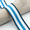 Sangle Coton 30mm Rayures Blanc Bleu Fluo et Marine - Maison Klem