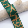 Sangle Fantaisie Jacquard Marron Vert 38MM - Maison Klem
