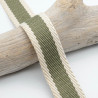 Sangle Coton Effet Lin Rayure Kaki 30mm - Maison Klem