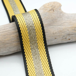 Sangle Lurex Chevrons Jaune 38 mm - Maison Klem