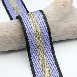 Sangle Lurex Chevrons Violet 38 mm - Maison Klem