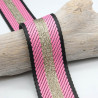 Sangle Lurex Chevrons Rose 38 mm - Maison Klem
