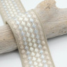 Sangle Fantaisie Petits Losanges Brodés Beige 50mm - Maison Klem