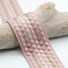 Sangle Fantaisie Petits Losanges Brodés Rose Poudré 50mm - Maison Klem