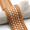 Sangle Fantaisie Petits Losanges Brodés Camel 50mm - Maison Klem