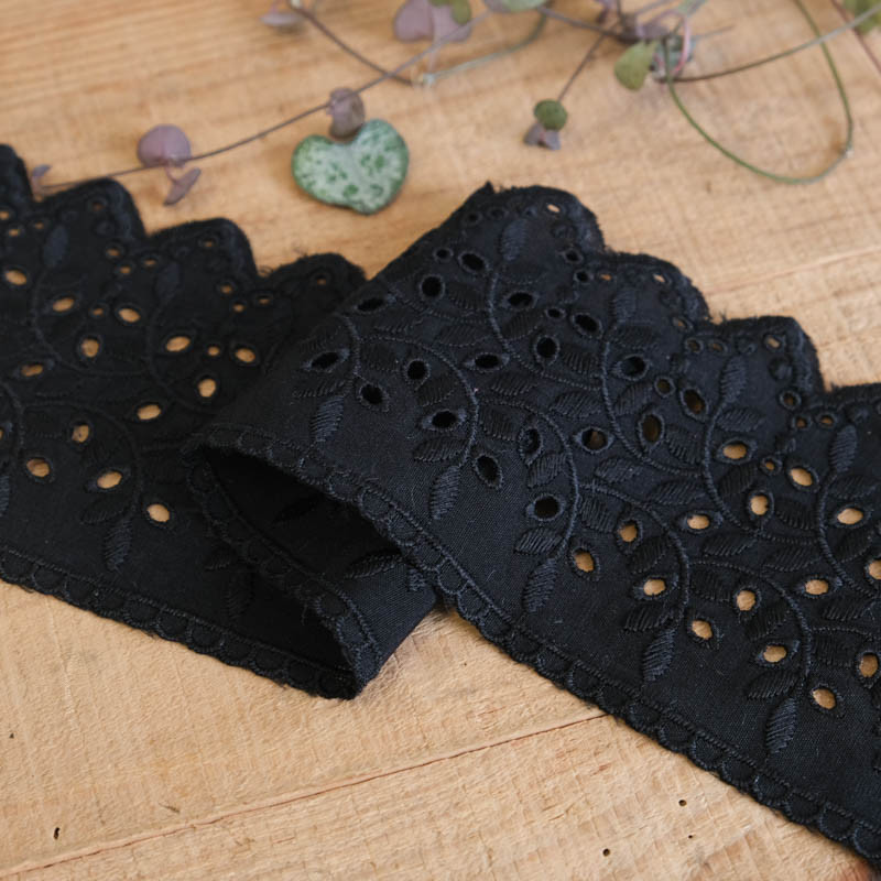 Galon Broderie Anglaise Noir - Eleanor - Maison Klem