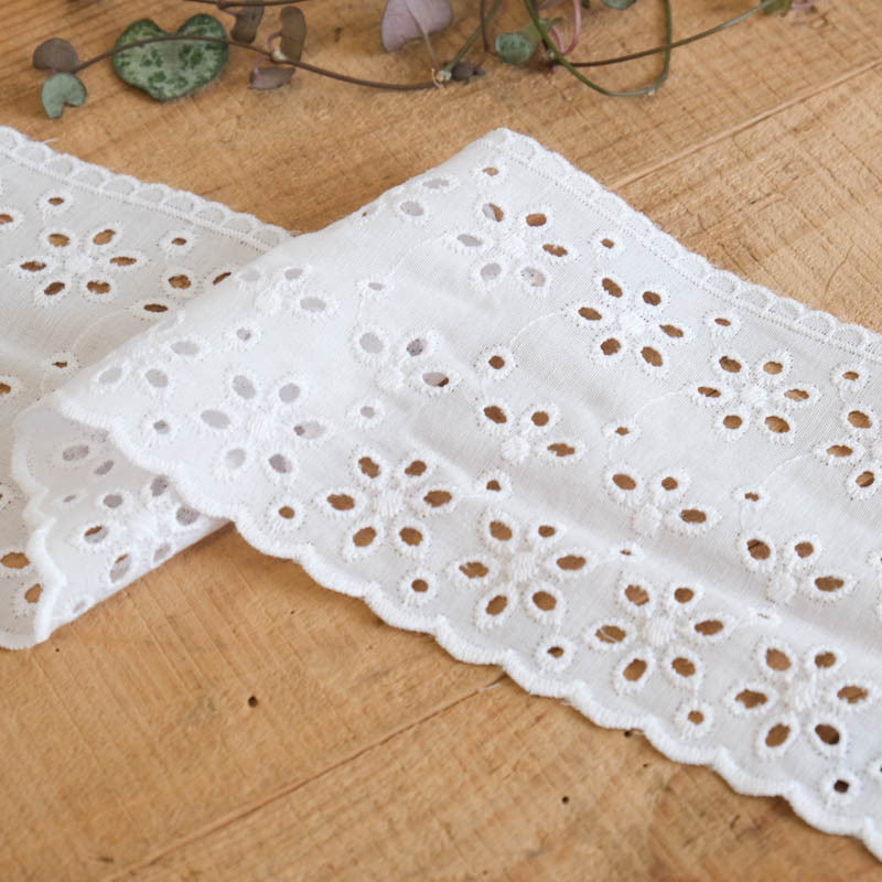 Galon Broderie Anglaise Blanc - Daphné - Maison Klem