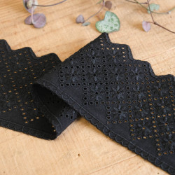 Galon Broderie Anglaise Noir - Victoria - Maison Klem