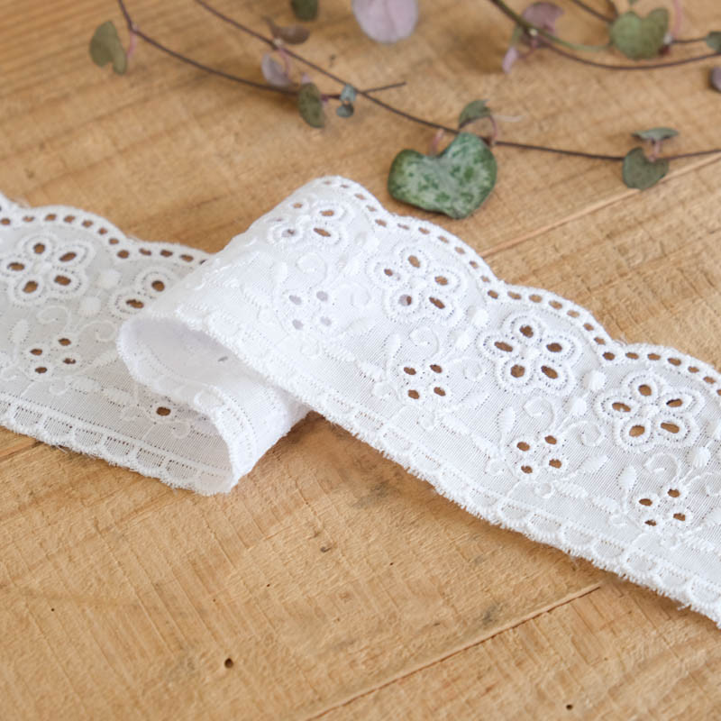 Galon Broderie Anglaise Blanc - Lily - Maison Klem