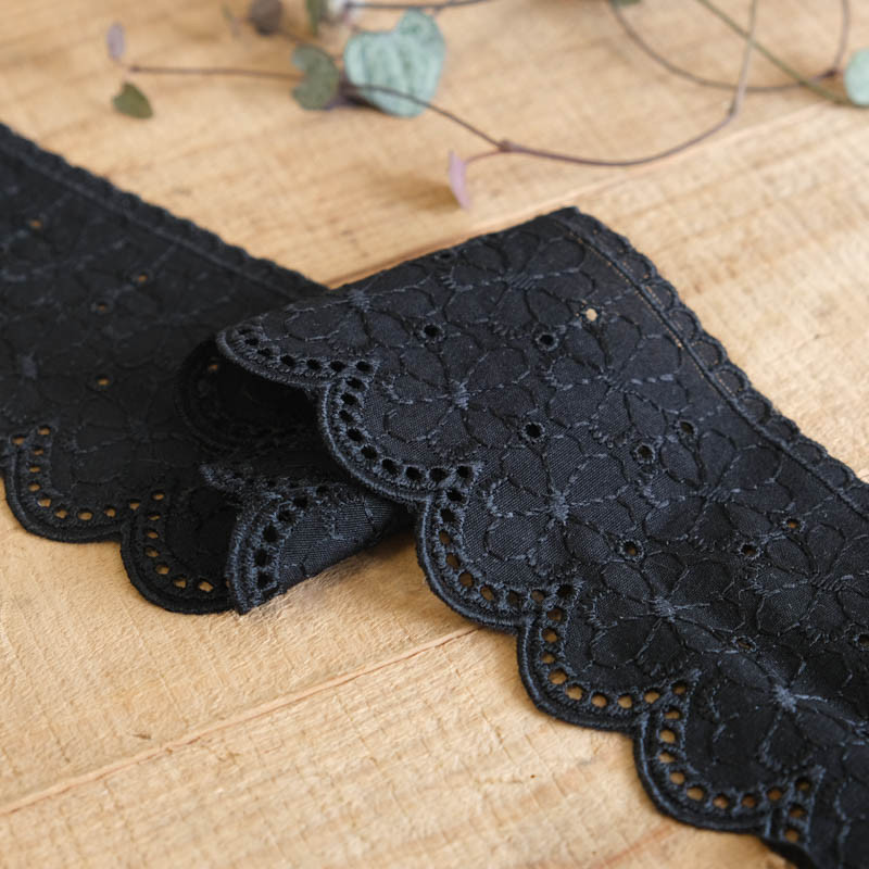 Galon Broderie Anglaise Noir - Lizbeth - Maison Klem