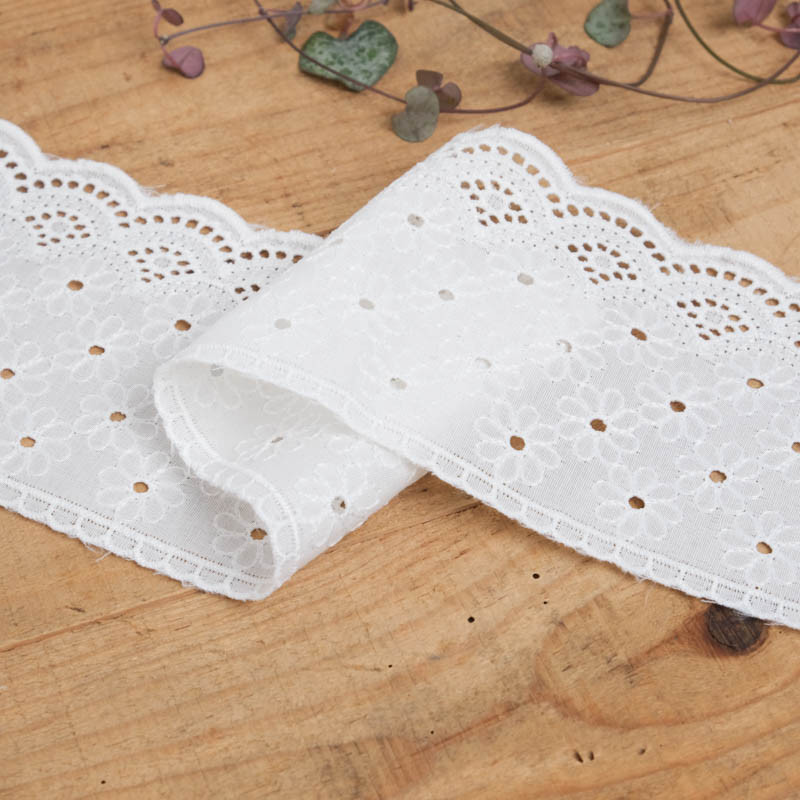 Galon Broderie Anglaise Blanc - Eloise - Maison Klem