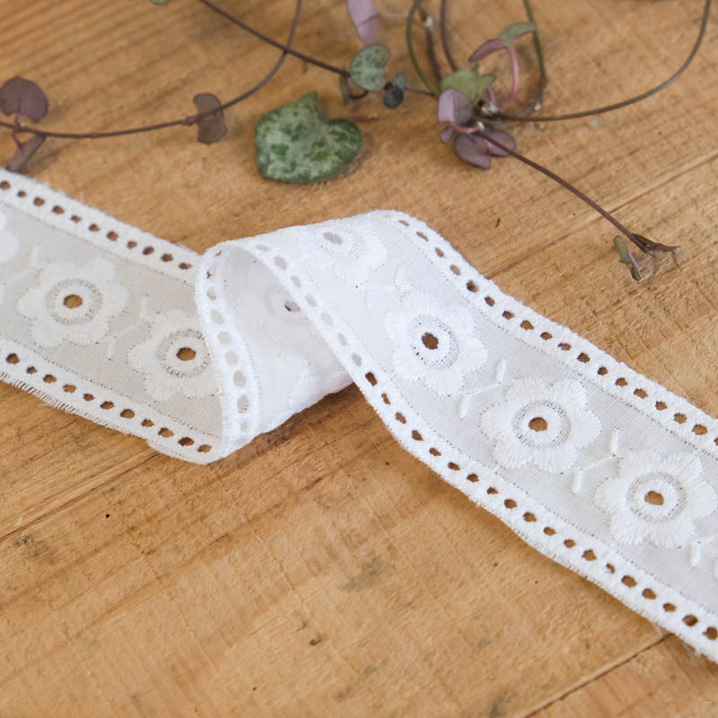 Galon Broderie Anglaise Blanc - Penelope - Maison Klem
