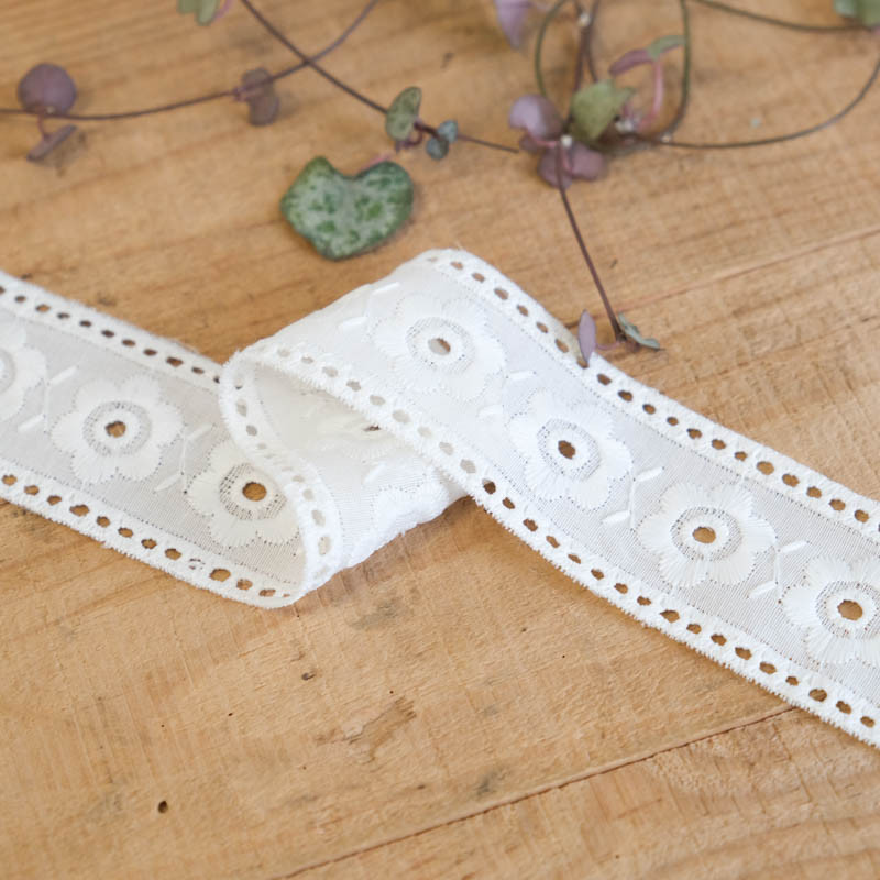 Galon Broderie Anglaise Ecru - Penelope - Maison Klem