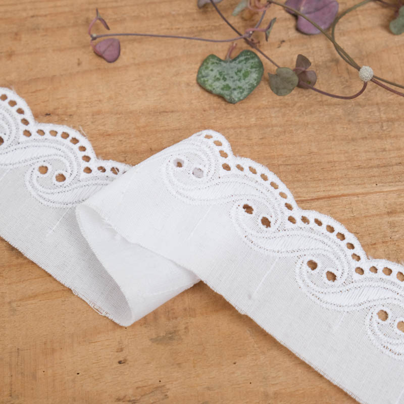Galon Broderie Anglaise Blanc - Franscesca - Maison Klem