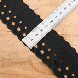 Galon Broderie Anglaise Noir - Harriet - Maison Klem