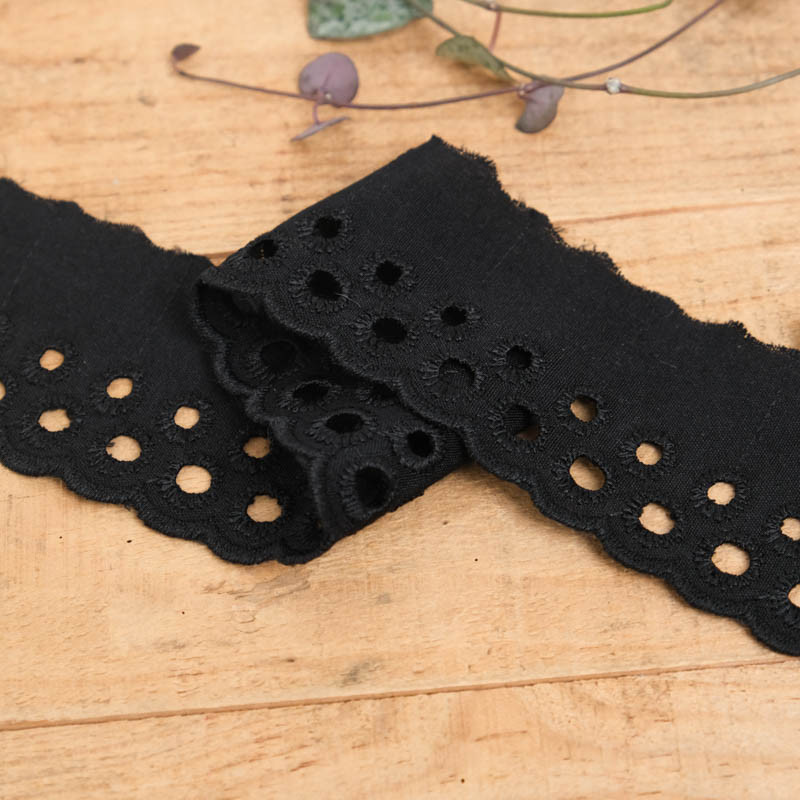 Galon Broderie Anglaise Noir - Harriet - Maison Klem