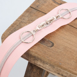 Fermeture En Nylon Double Curseur Rose Pâle 40CM - Maison Klem
