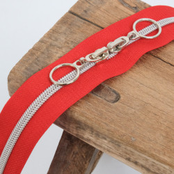 Fermeture En Nylon Double Curseur Rouge 40CM - Maison Klem