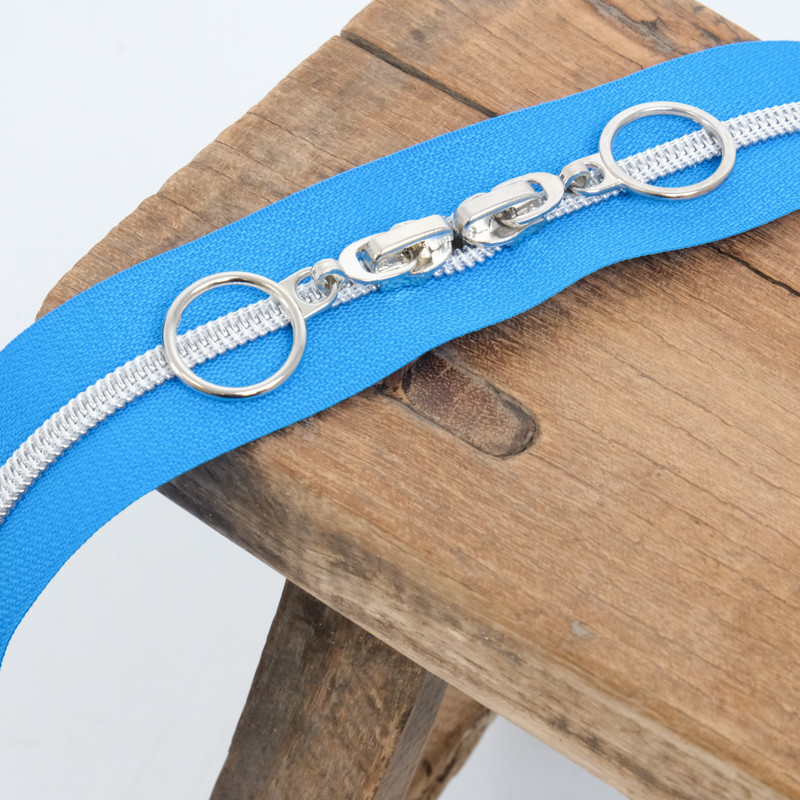 Fermeture En Nylon Double Curseur Bleu Océan 40CM - Maison Klem
