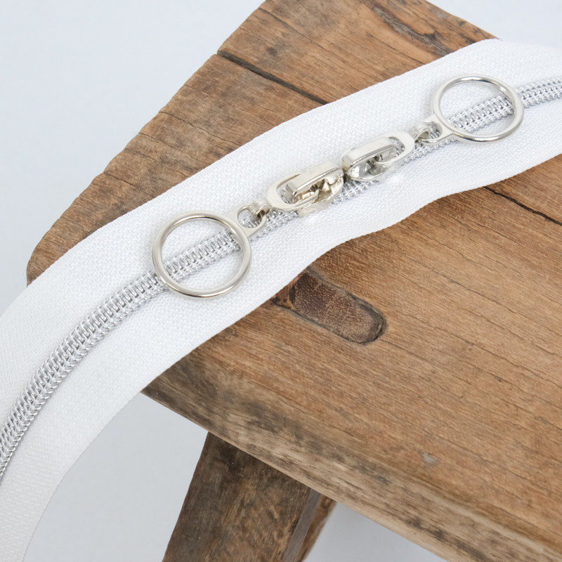 Fermeture En Nylon Double Curseur Blanc 40CM - Maison Klem