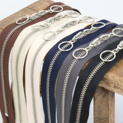 Fermeture Double Curseur Cercle Argent - Maison Klem