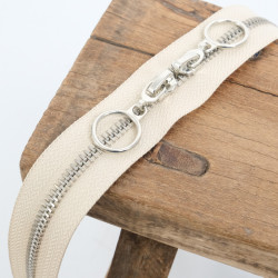 Fermeture Double Curseur Cercle Argent Beige - Maison Klem