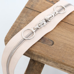 Fermeture Double Curseur Cercle Argent Nude - Maison Klem