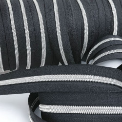 Fermeture Au Mètre Noire Argent 3mm - Maison Klem