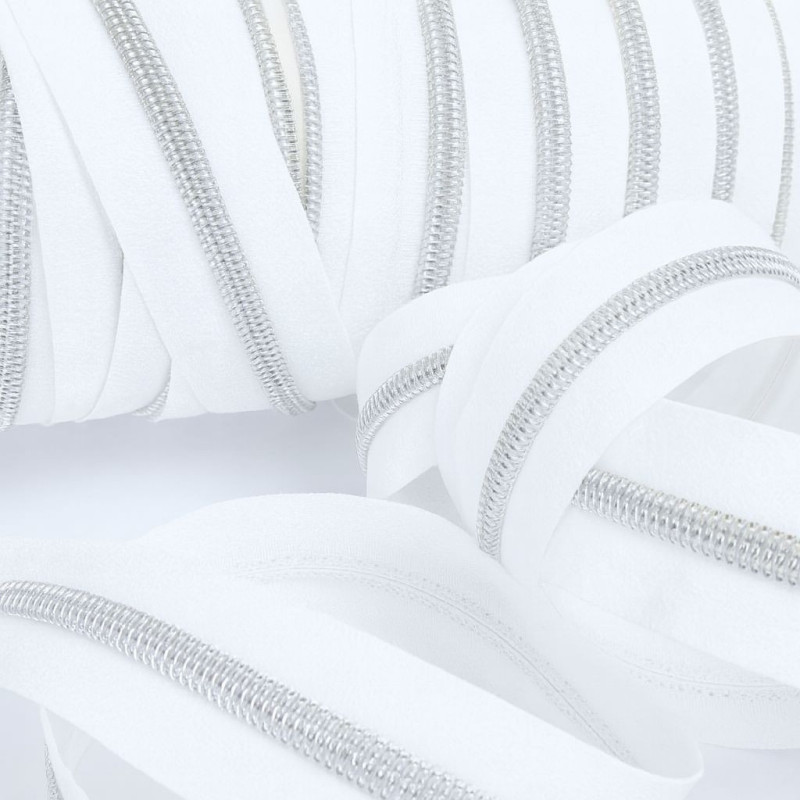 Fermeture Au Mètre Blanche Argent 5mm - Maison Klem