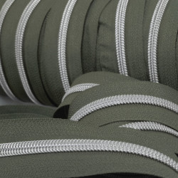 Fermeture Au Mètre Kaki Argent 3mm - Maison Klem