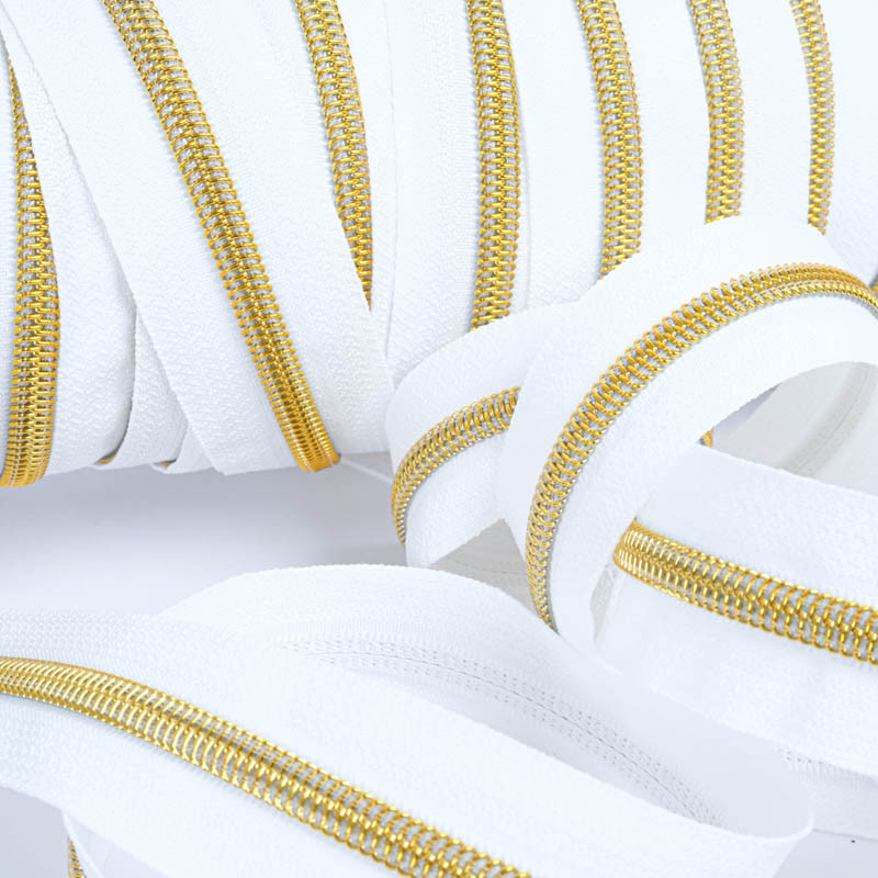 Fermeture Au Mètre Blanche Or 3mm - Maison Klem