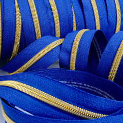 Fermeture Au Mètre Bleu Roi Or 3mm - Maison Klem