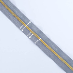 Fermeture Au Mètre Gris Or 3mm - Maison Klem